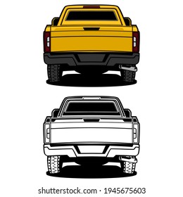 pick up truck logo design vector