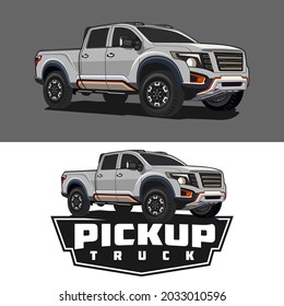 pick up truck logo design vector