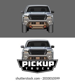 pick up truck logo design vector