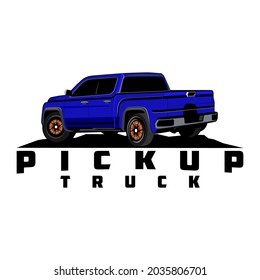 pick up truck logo design vector