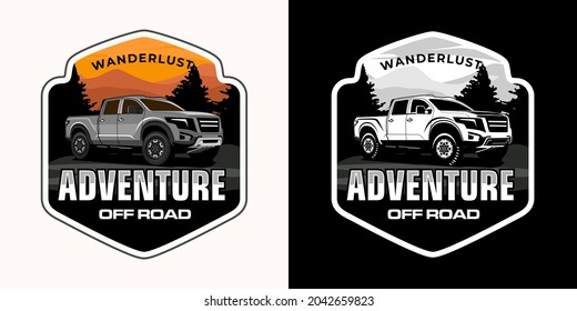 pick up truck logo design vector