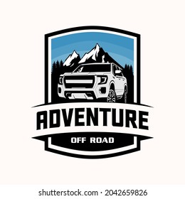 pick up truck logo design vector