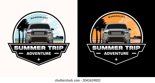 pick up truck logo design vector