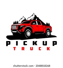 pick up truck logo design vector