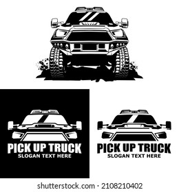 pick up truck logo design vector