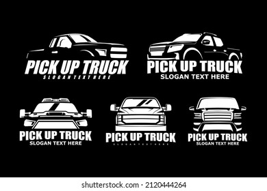 pick up truck logo design vector	