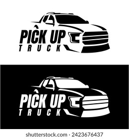pick up truck logo design vector