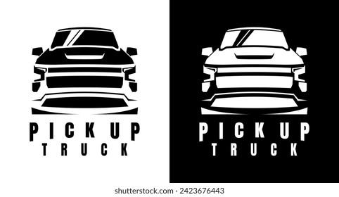 pick up truck logo design vector