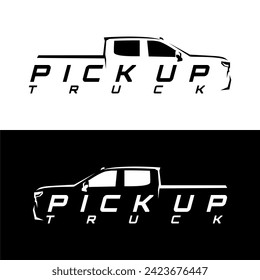 pick up truck logo design vector