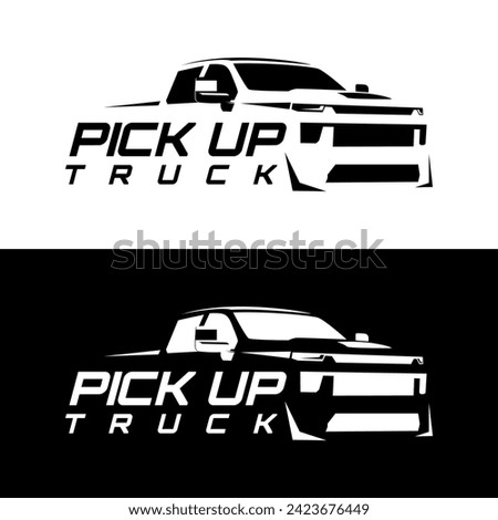 pick up truck logo design vector
