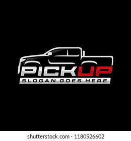 Pick up truck, truck logo template