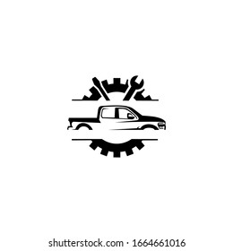 Pick up truck, truck logo template. vector illustration on white background.