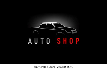 Pick up truck logo vector. automotive logo vector.