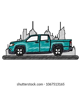 Pick up truck scribble