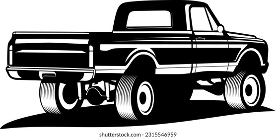 pick up truck service illustration design vector