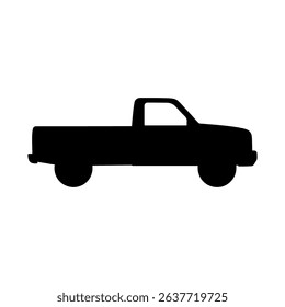 Pick up truck silhouette vector flat illustration design.