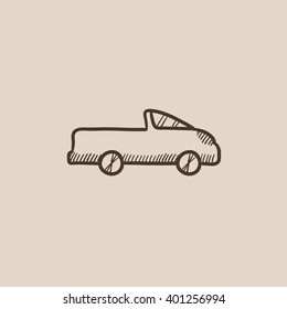 Pick up truck sketch icon.