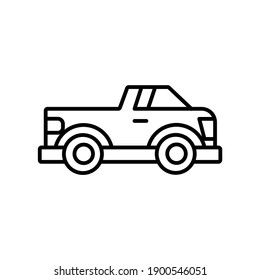 Pick up truck transportation line icon