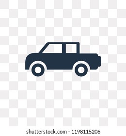 Pick up truck vector icon isolated on transparent background, Pick up truck transparency concept can be used web and mobile