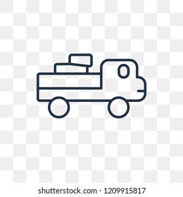 Pick up truck vector outline icon isolated on transparent background, high quality linear Pick up truck transparency concept can be used web and mobile