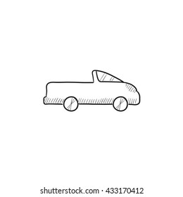 Pick up truck vector sketch icon isolated on background. Hand drawn Pick up truck icon. Pick up truck sketch icon for infographic, website or app.