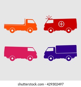 Pick Ambulance Box Van Colored Icon Stock Vector (Royalty Free ...