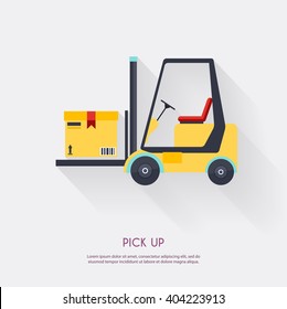 Pick up. Warehouse icons logistic blank and transportation, storage vector illustration.