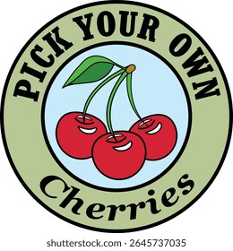 Pick Your Own Cherries Sign or Symbol