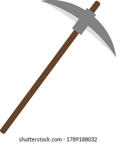 pickax flat illustration vector icon