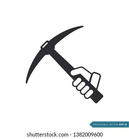 Pickax Mine Icon Vector Template Illustration Design