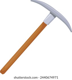 Pickaxe cartoon icon. Miner tool. Excavation equipment isolated on white background