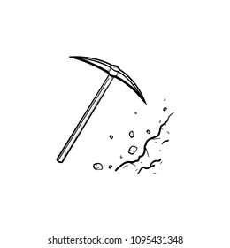 Pickaxe chisel hand drawn outline doodle icon. Pick as mining industry concept vector sketch illustration for print, web, mobile and infographics isolated on white background.