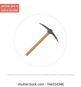 Pickaxe flat icon. Vector Illustration.