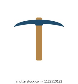 Pickaxe Flat Vector Icon. Isolated on White Background.