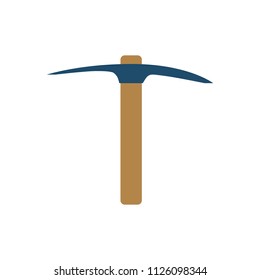 Pickaxe Flat Vector Icon. Isolated on White Background.