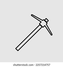 Pickaxe flache Vektorsymbol. trendige Stilgrafik auf weißem Hintergrund 