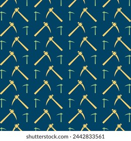 Pickaxe handsome trendy multicolor repeating pattern vector illustration design