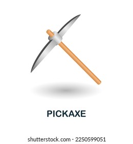 Pickaxe icon. 3d illustration from construction instruments collection. Creative Pickaxe 3d icon for web design, templates, infographics and more
