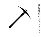 Pickaxe icon. Black icon isolated on white background. Pick axe silhouette. Simple icon. Web site page and mobile app design vector element.