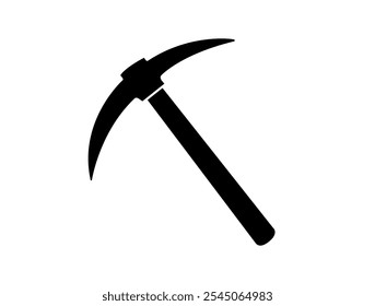 Pickaxe icon. Pickaxe black silhouette vector icon. Pickaxe isolated on a white background.