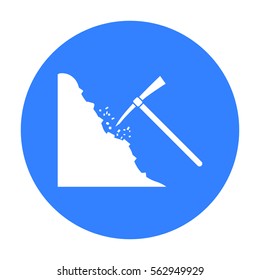 Pickaxe icon in black style isolated on white background. Mine symbol stock vector illustration.