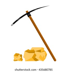 Pickaxe icon cartoon. Singe western icon from the wild west collection.