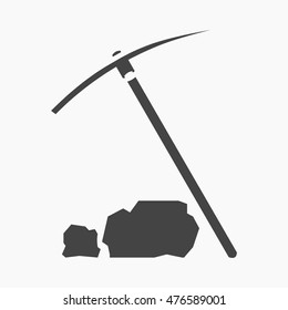 Pickaxe icon cartoon. Singe western icon from the wild west set.