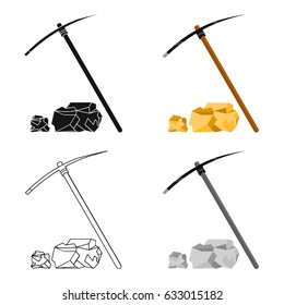 Pickaxe icon cartoon. Singe western icon from the wild west cartoon.