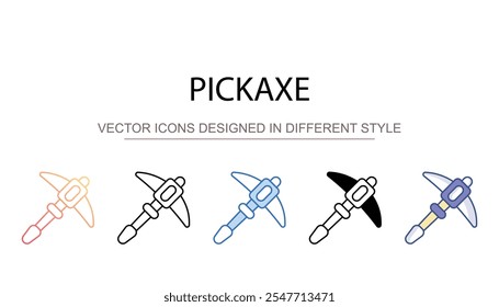 Pickaxe icon design with white background stock illustration