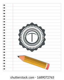 pickaxe icon draw (pencil strokes). Vector Illustration. Detailed.