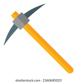 icono de pickaxe en estilo plano aislado en fondo blanco. Herramientas de construcción, ilustración vectorial para proyectos de diseño gráfico