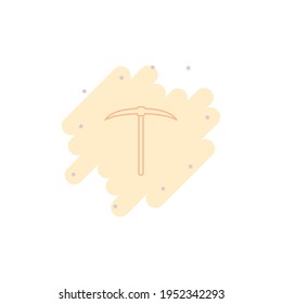Pickaxe Icon Illustration, Mining Tool. Vector Sign