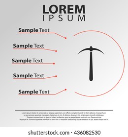 pickaxe icon. pickaxe infographics template
