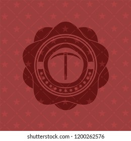 pickaxe icon inside badge with red background